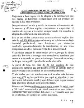 Programa Caminos Básicos 5000 - Ruta Patagua orilla camino. Discurso