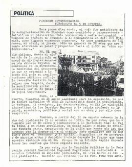 Pinochet autoproclamado. Plebiscito el 5 de octubre. Artículo