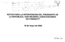 Notas para Discurso del Presidente de la República en Fondecyt