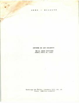 Informe de una encuesta en el Gran Santiago (abril - mayo de 1988)