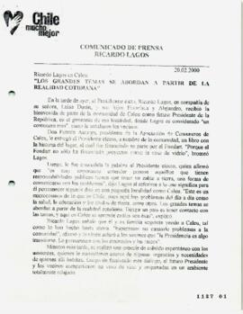 Los grandes temas se abordan a partir de la realidad cotidiana. Ricardo Lagos en Caleu. Comunicad...