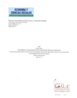 Crecimiento y desigualdad: Actualidad de una vieja paradoja. Artículo