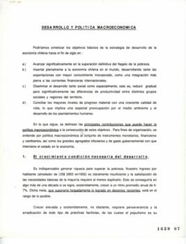 Desarrollo y Política Macroeconómica en Chile