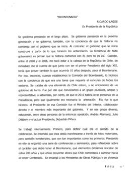 Discurso del ex Presidente Ricardo Lagos para la conmemoración del Bicentenario