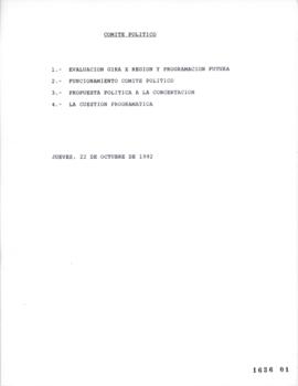 Actividades de Comité Político Candidatura Presidencial de Ricardo Lagos