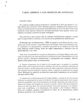 Carta Abierta a los Médicos de Santiago