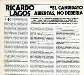 El candidato del 89, en elecciones abiertas, no debería pertenecer a cúpulas políticas. Entrevista