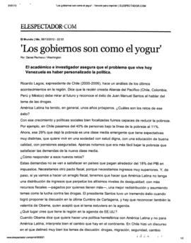 Los gobiernos son como el yogur. Entrevista