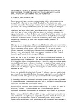 Intervención del Presidente de la República durante Visita Instituto Domeyko