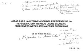 Notas para Intervención en Business Week Latin America Forum 2003