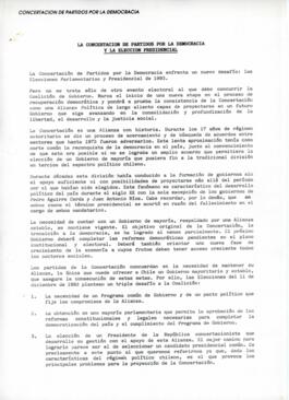 Concertación de Partidos Por Democracia y La Elección Presidencial