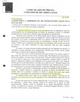 En San Bernando, Lagos insta a aprobar ley de negociación colectiva en las AFP