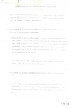 Ideas sobre una Propuesta al País de la Alianza Democrática. Minuta