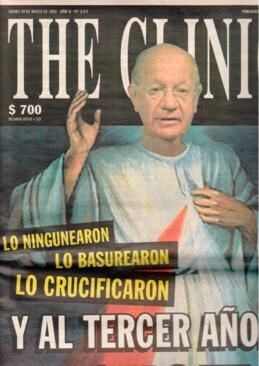 Portada: Lo basurearon lo sacrificaron y al tercer año... Ejemplar de Semanario The Clinic de 20 ...