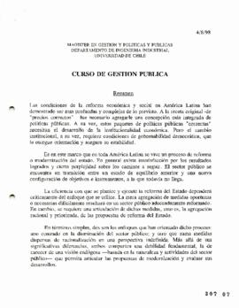 Curso de Gestión Pública. Resumen