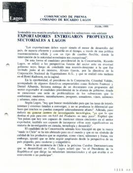 Exportadores entregaron propuestas sectoriales a Lagos. Sostendrán una reunión ampliada con todos...