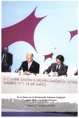 En la firma de la Declaración Solemne Conjunta entre Chile y la Unión Europea