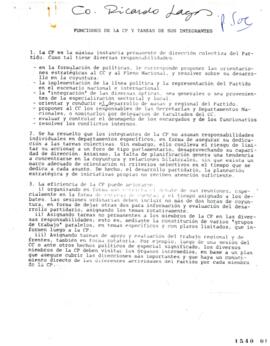 Funciones de Comisión Política Partido Socialista y Tareas de Integrantes