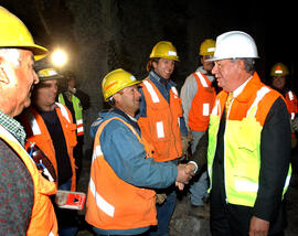 Presidente Ricardo Lagos Visita Obras en Construcción de Autopista Central