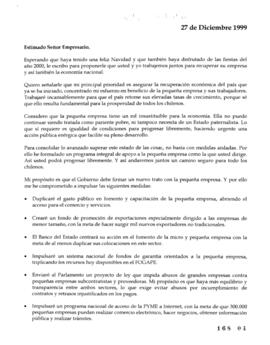 Carta Abierta del Candidato Presidencial Ricardo Lagos al Empresariado Nacional