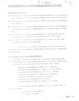 Proposiciones para la Organizacion del Trabajo Partidario