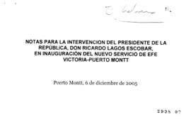 Notas para Intervención del Presidente de la República Inauguración del Nuevo Servicio de EFE Vic...