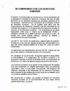 Mi Compromiso con los Derechos Humanos. Discurso