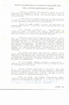 Proyecto de respuestas de la candidatura de Ricardo Lagos para la Revista Manufactures de Asexma