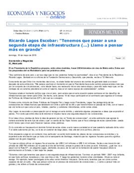 Ricardo Lagos: En Santiago vamos a tener que retomar el rol de las autopistas urbanas. Entrevista