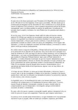 Discurso del Presidente de la República en Conmemoración de los 180 de la Corte Suprema de Justicia
