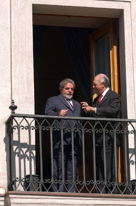 Presidentes de Chile y Brasil En Balcon del Palacio de La Moneda