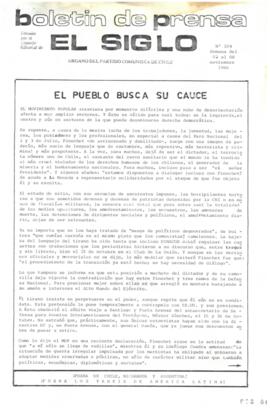 El pueblo busca su cauce. Editorial de prensa