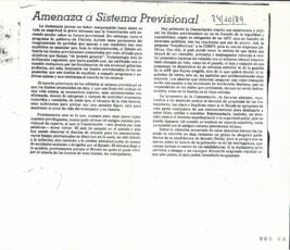 Amenaza a Sistema Previsional