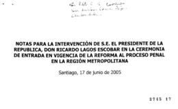 Notas para discurso del Presidente de la República para Ceremonia de Entrada en Vigencia de Refor...