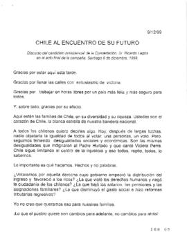 Discurso Chile al Encuentro de su Futuro