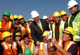 Presidente Ricardo Lagos Visita Obras en Construcción de Autopista Central