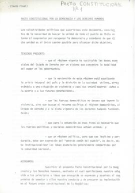 Notas relativas a Pacto Constitucional por La Democracia y Los Derechos Humanos Texto Final