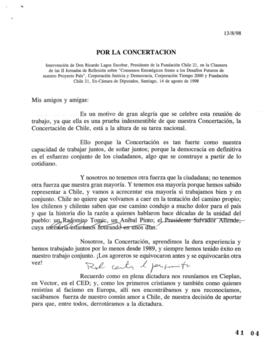 Por la Concertación. Intervención