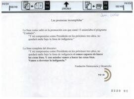 Declaraciones de Ricardo Lagos relativas a Programa de Televisión Contacto