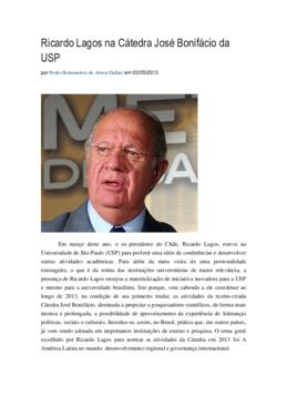 Ricardo Lagos na Catédra José Bonifácio da USP. Artículo