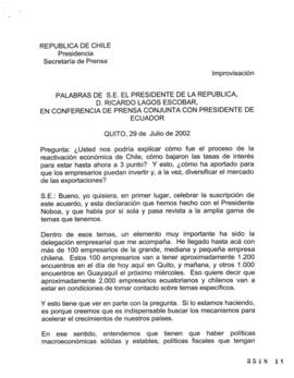 Conferencia de Prensa Conjunta del Presidente de la República con Presidente de Ecuador