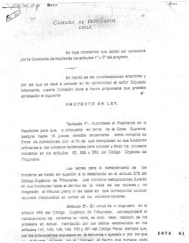 Proyecto Ley relativo a Designación de Jueces Letrados como Ministros de Corte de Apelaciones