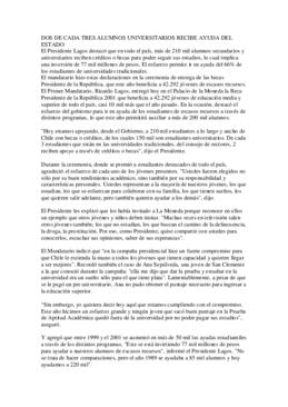 Entrega beca Presidente de la República enseñanza media y superior
