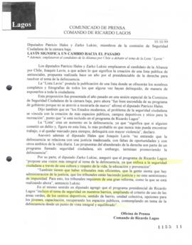 Lavín significa un camino hacia el pasado. Diputados Patricio Hales y Zarko Luksic, miembros de l...