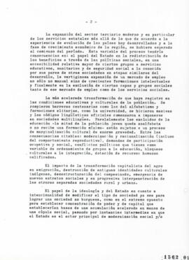 Minuta sobre cambios en la estructura social de América Latina y su proyección hacia el futuro. S...