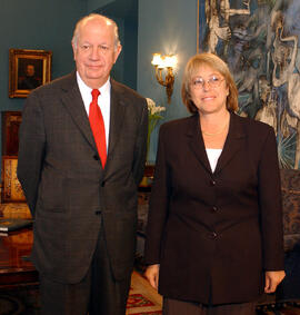 Audiencia Presidente Lagos con Ex Ministra Michelle Bachelet
