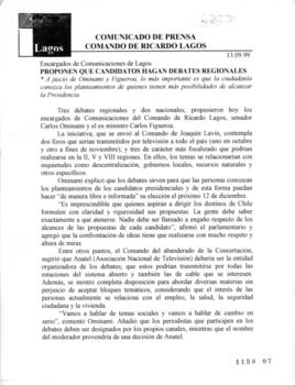 Proponen que candidatos hagan debates regionales. Encargados de Comunicaciones de Lagos. Comunica...