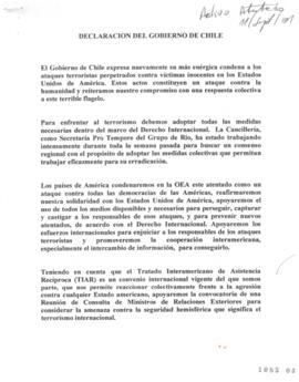 Declaración del Gobierno de Chile