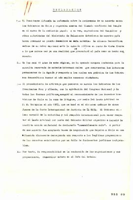 Declaración de Alianza Democrática relativa a Problema Limítrofe con Argentina