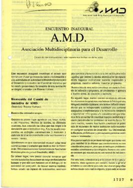 Encuentro inaugural A.M.D. Asociación multidisciplinaria para el desarrollo